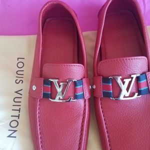 Louis Vuitton Red leather loafers...